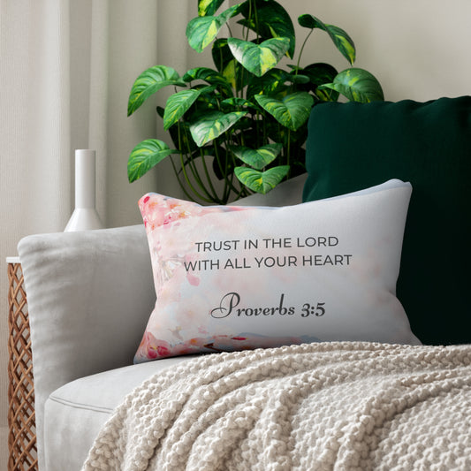 Proverbs 3:5 Trust in the Lord Spun Polyester Lumbar Pillow