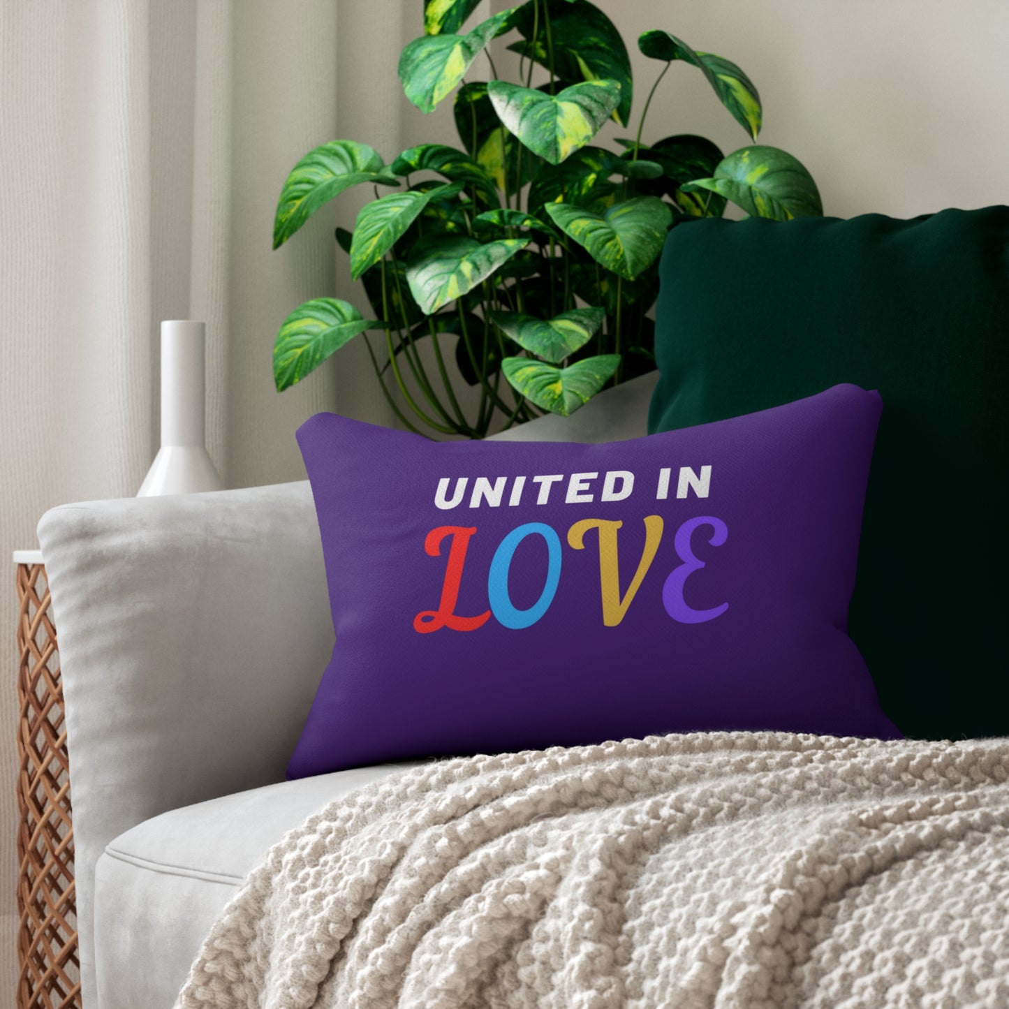 UILM-United in Love Spun Polyester Lumbar Pillow